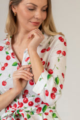 The Cherry Print Mamma Mia Linen Dress | Sartoria Saracena