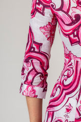 The Pink Swirl Print Mamma Mia Linen Dress | Sartoria Saracena