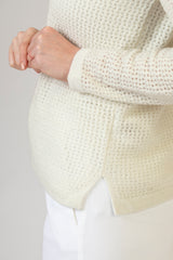 Cream Lurex Cashmere Jumper | Esthēme Cachemire