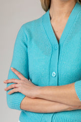 Turquoise Cashmere Cardigan | Esthēme Cachemire