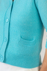 Turquoise Cashmere Cardigan | Esthēme Cachemire