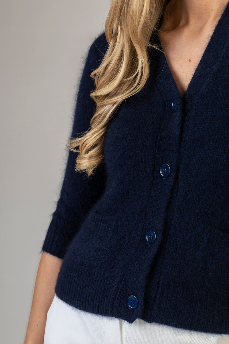 Navy Cashmere Cardigan | Esthēme Cachemire