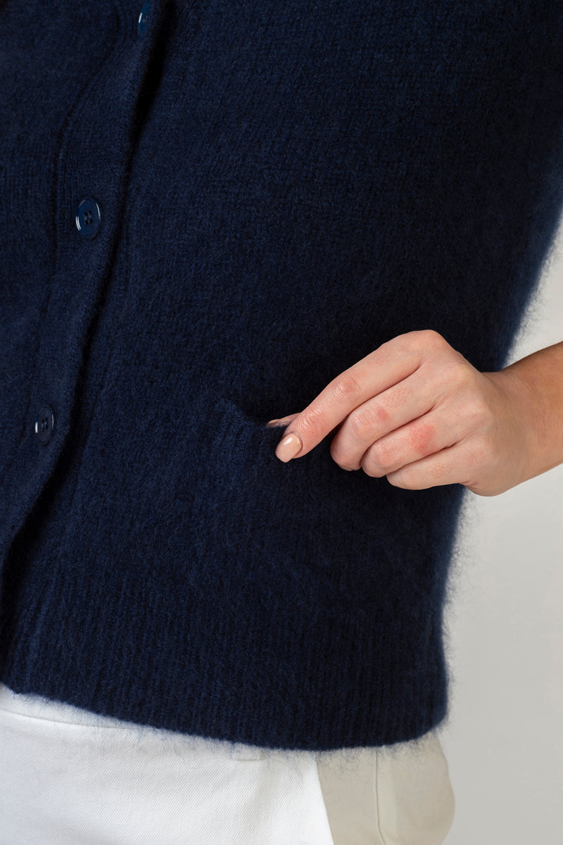 Navy Cashmere Cardigan | Esthēme Cachemire