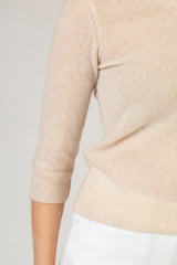 Sand V-Neck Cashmere Jumper | Esthēme Cachemire