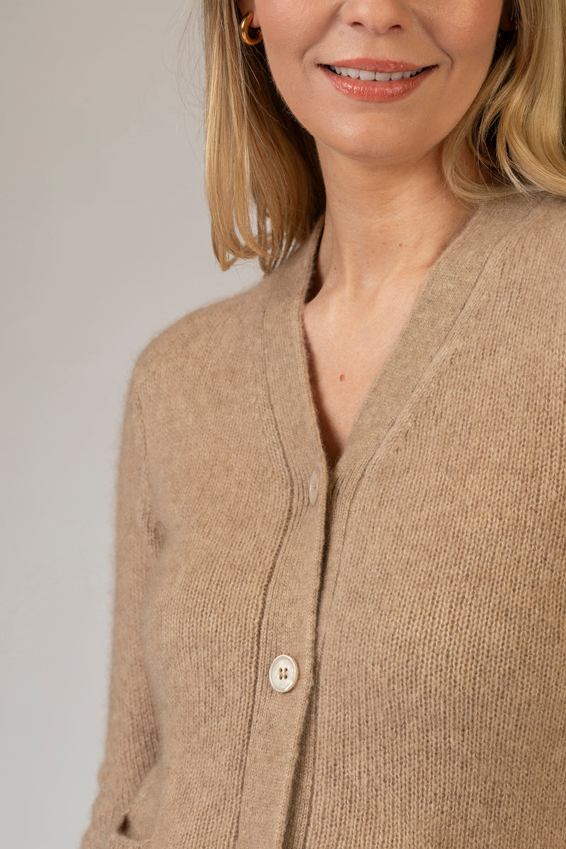 Caramel Cashmere Cardigan | Esthēme Cachemire