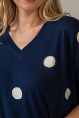 Navy Dot T-Shirt | Esthēme Cachemire