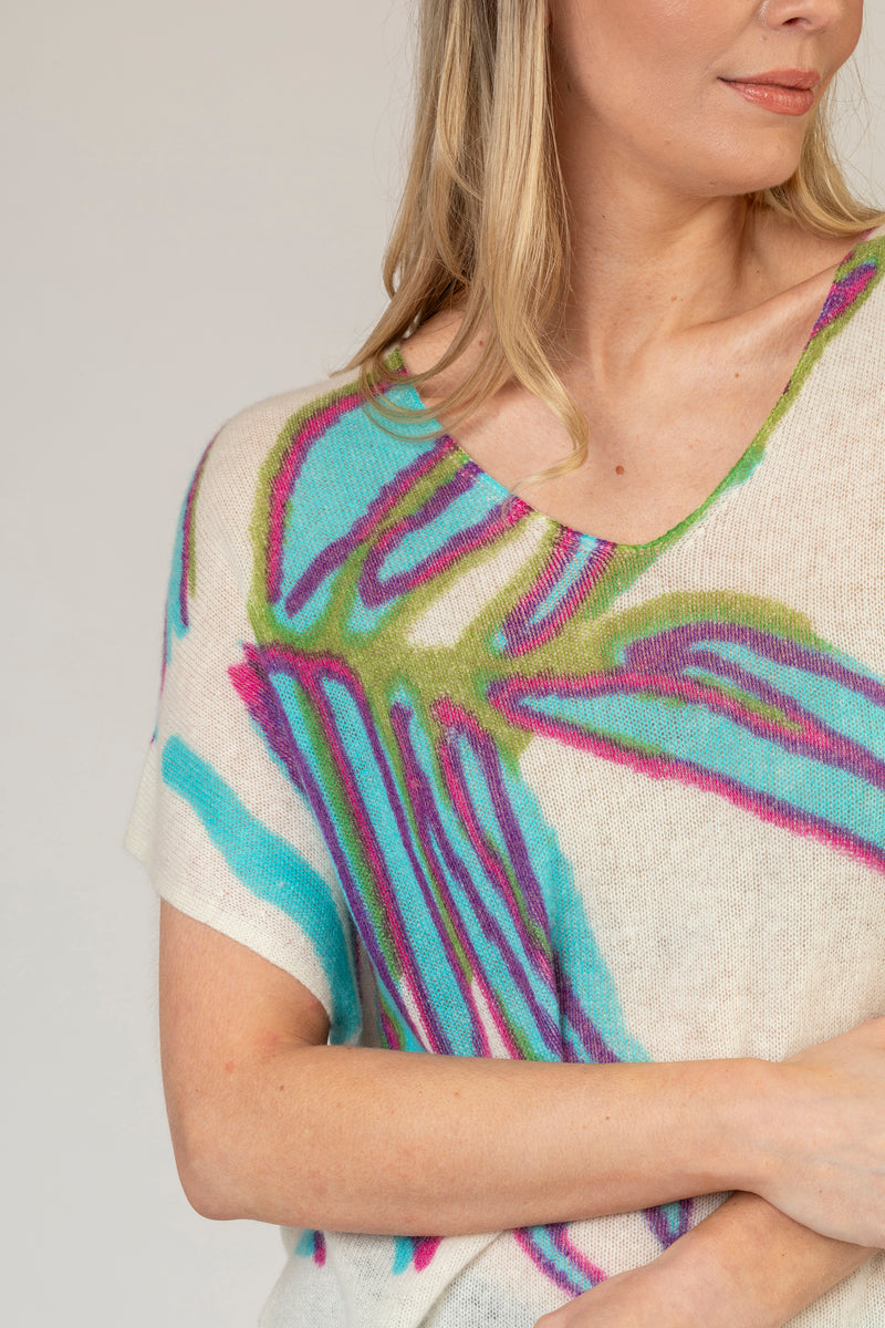 Tropical Short Sleeve Cashmere Jumper | Esthēme Cachemire