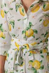 The Mamma Midi Linen Dress in Lemons | Sartoria Saracena