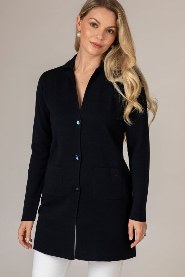 Sixteen13 Navy Long Cardigan | Belluna