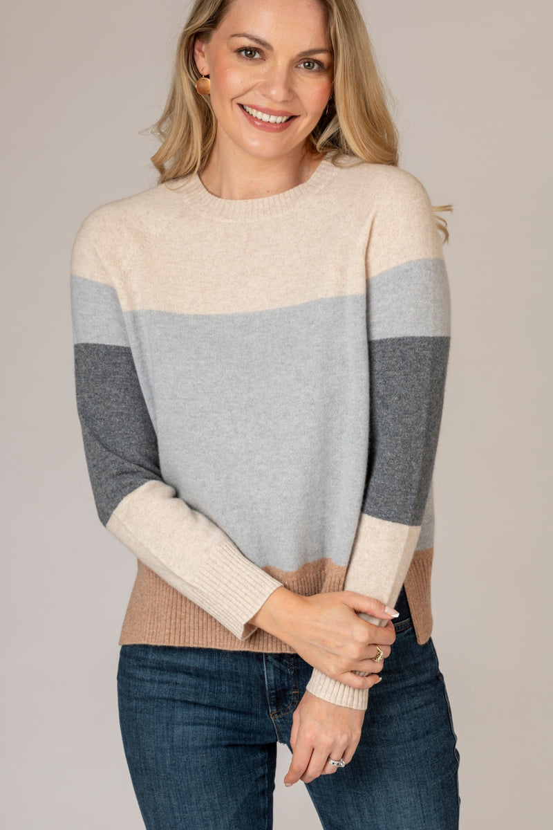 Neutral Block Cashmere Jumper | Esthēme Cachemire