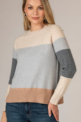 Neutral Block Cashmere Jumper | Esthēme Cachemire