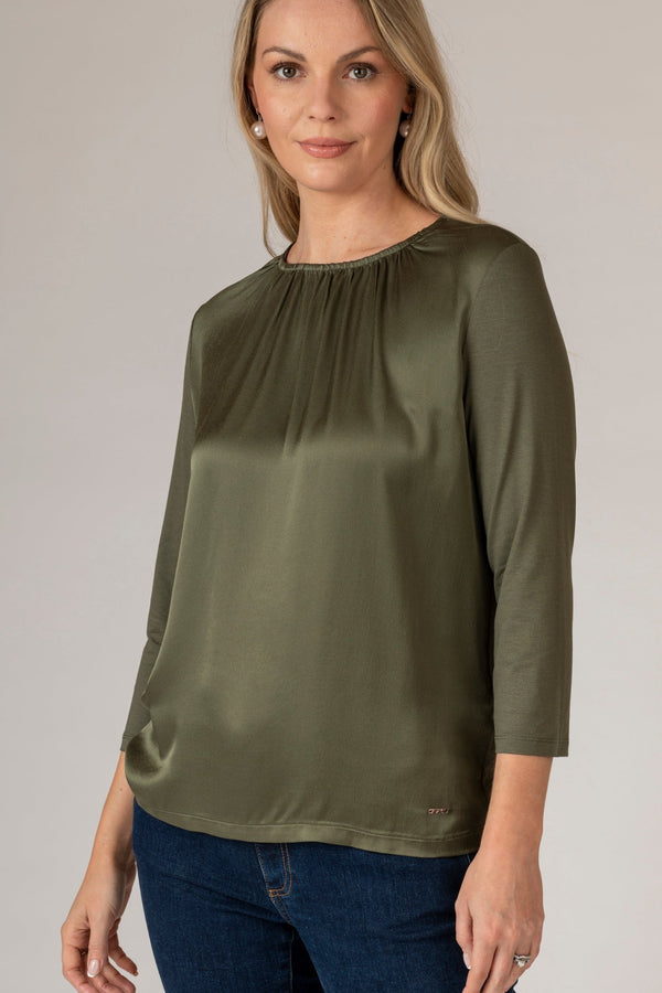 Clara Khaki Top with Gathers | Brax