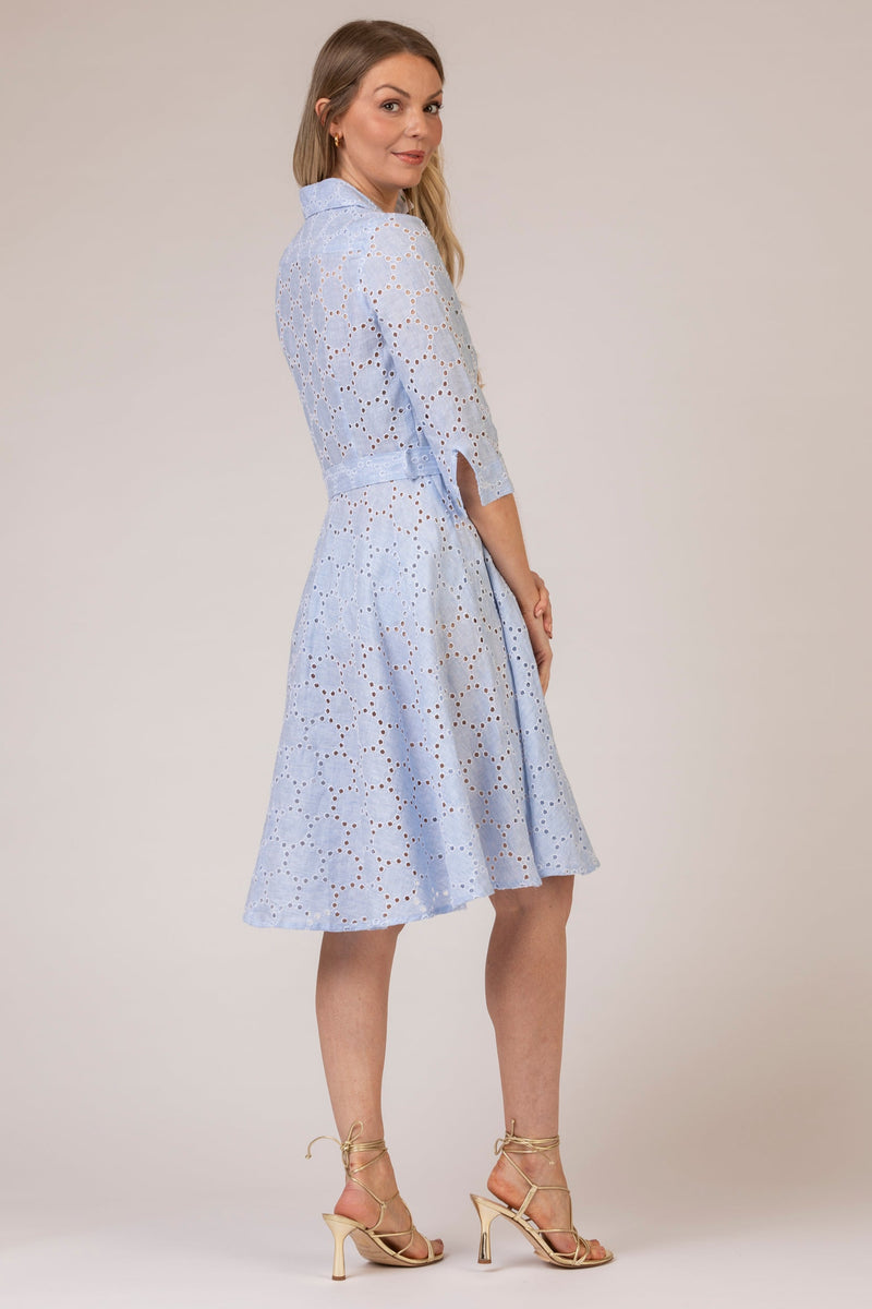 The Broderie Anglaise Mamma Mini Linen Dress | Sartoria Saracena