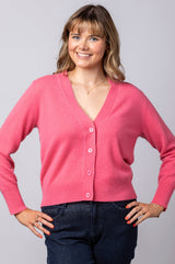 Pink Cashmere Sparkle Cardigan JF6W15C | Esthēme Cachemire