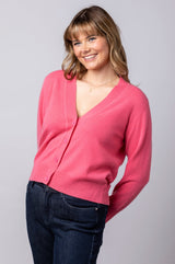 Pink Cashmere Sparkle Cardigan JF6W15C | Esthēme Cachemire