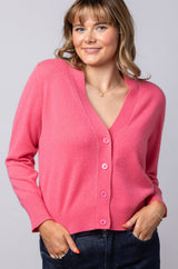 Pink Cashmere Sparkle Cardigan JF6W15C | Esthēme Cachemire