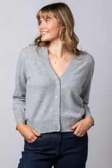 Grey Cashmere Sparkle Cardigan JF6W15C | Esthēme Cachemire