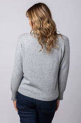 Grey Cashmere Sparkle Cardigan JF6W15C | Esthēme Cachemire