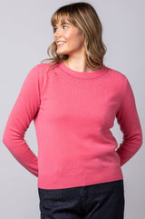 Pink Cashmere Sparkle Neck Jumper JF6W38C | Esthēme Cachemire
