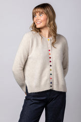 Racoon Cream Cardigan WES26A75R | Esthēme Cachemire