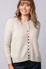 Racoon Cream Cardigan WES26A75R | Esthēme Cachemire