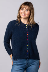 Racoon Navy Cardigan WES26A75R | Esthēme Cachemire