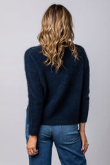 Racoon Navy Cardigan WES26A75R | Esthēme Cachemire
