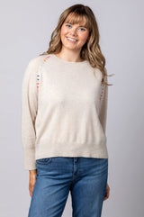 Cashmere Jumper with Contrast Stitching CKH6346C | Esthēme Cachemire