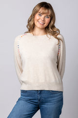 Cashmere Jumper with Contrast Stitching CKH6346C | Esthēme Cachemire