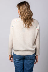 Cashmere Jumper with Contrast Stitching CKH6346C | Esthēme Cachemire