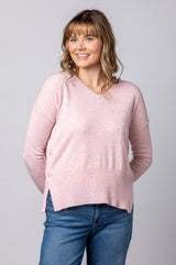 Baby Pink Button Detail Cashmere Jumper JF6W40C | Esthēme Cachemire