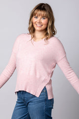 Baby Pink Button Detail Cashmere Jumper JF6W40C | Esthēme Cachemire
