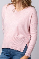 Baby Pink Button Detail Cashmere Jumper JF6W40C | Esthēme Cachemire