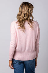 Baby Pink Button Detail Cashmere Jumper JF6W40C | Esthēme Cachemire