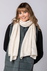 Cream Cashmere Scarf AC1005H | Esthēme Cachemire