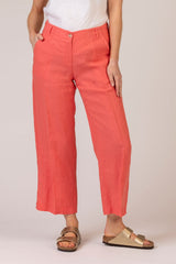 Maine S Coral Linen Trousers | Brax