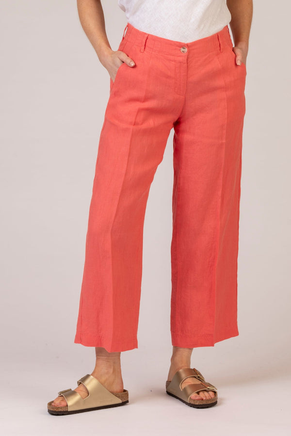 Maine S Coral Linen Trousers | Brax