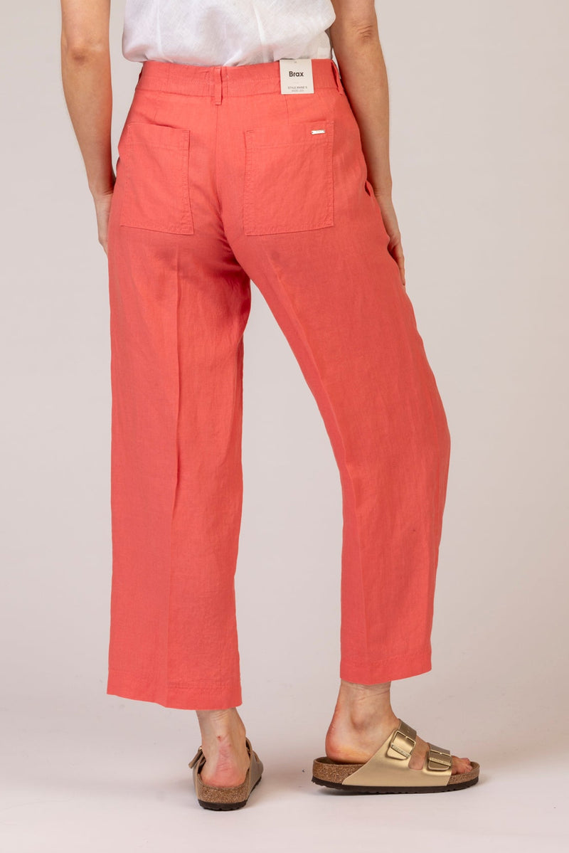 Maine S Coral Linen Trousers | Brax