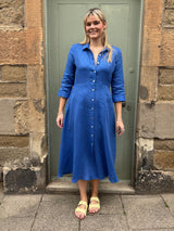 The Blue Mamma Midi Linen Dress | Sartoria Saracena