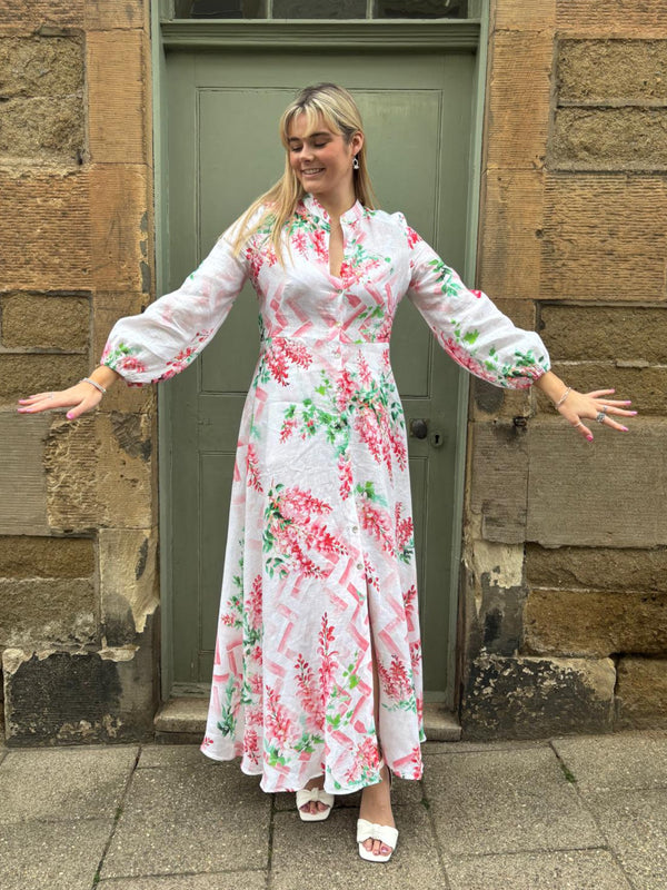 The Liza Linen Maxi Dress in Wisteria | Sartoria Saracena