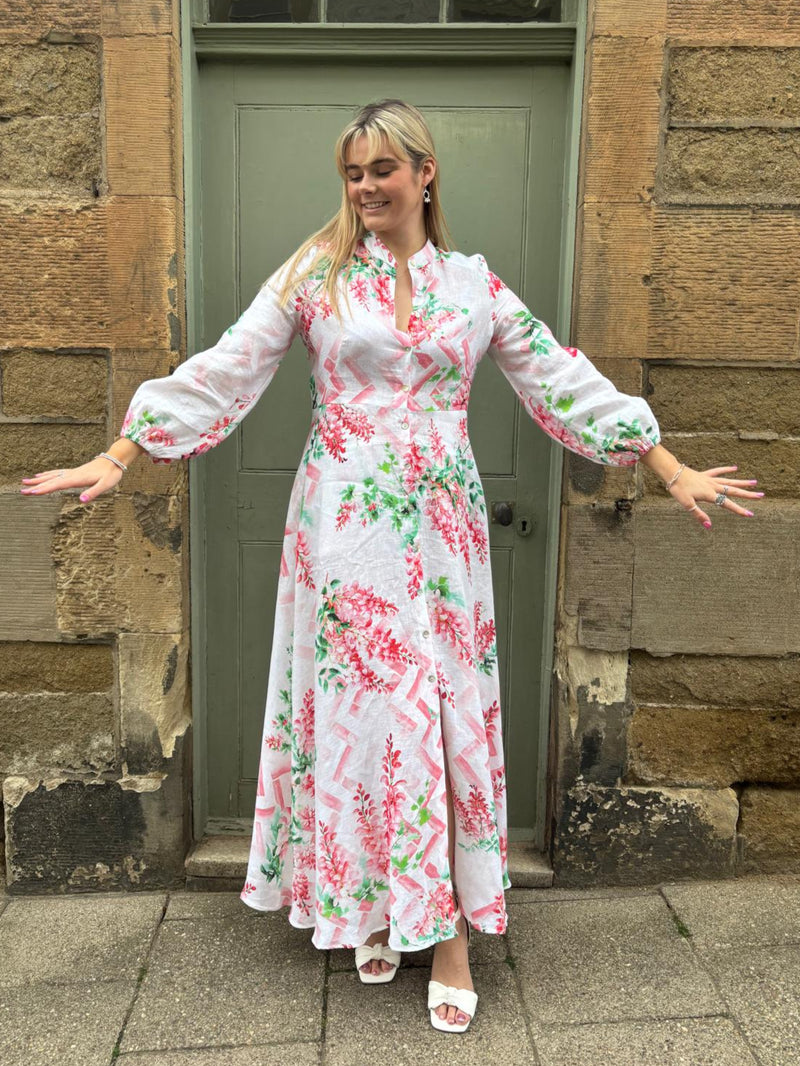 The Liza Linen Maxi Dress in Wisteria | Sartoria Saracena
