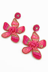 PINK FLOWER EARRINGS
