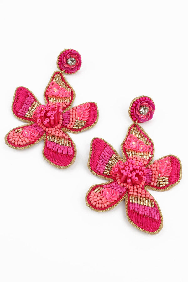 PINK FLOWER EARRINGS