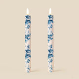 French Blue Belmont Toile Flameless LED Wax Candles | Tinkalink