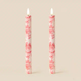 Tea Rose Belmont Toile Flameless LED Wax Candles | Tinkalink