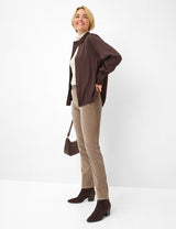 Pamina Taupe Corduroy Pull-On Trousers | Brax