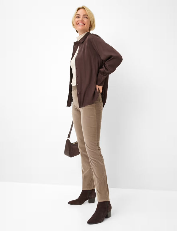 Pamina Taupe Corduroy Pull-On Trousers | Brax
