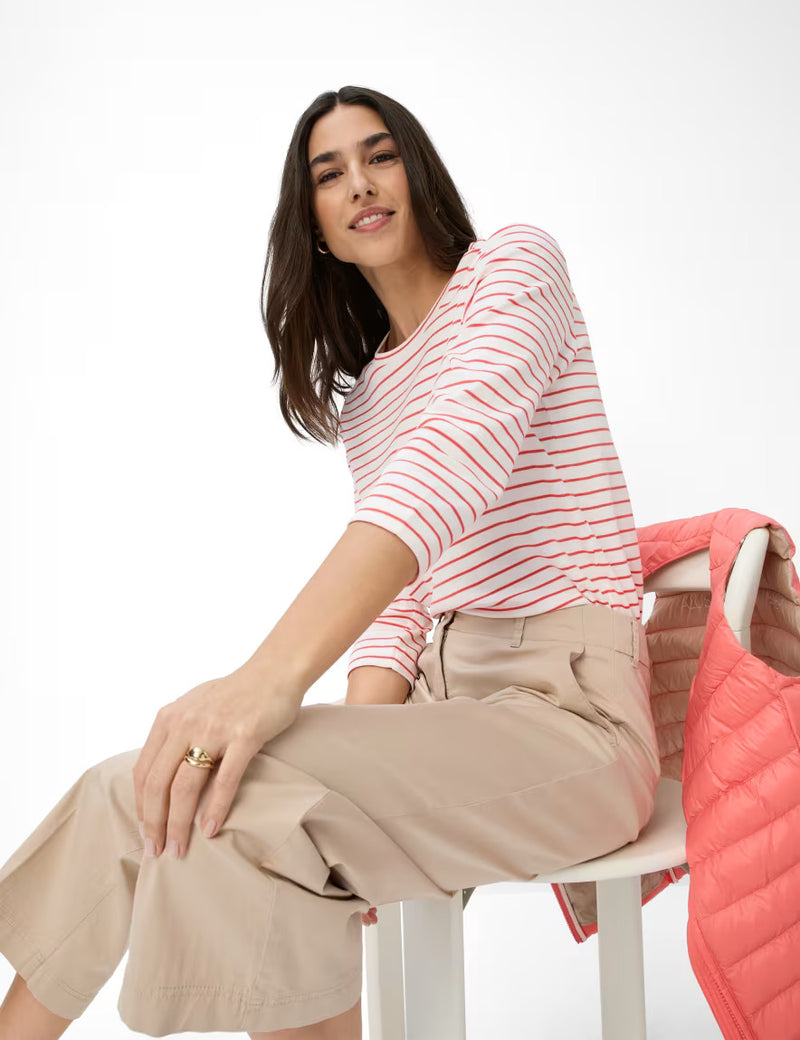 Cira Cranberry Stripe 3/4 Top | Brax