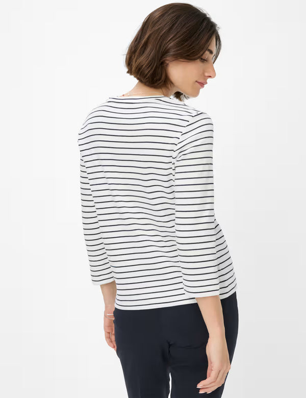 Cira Navy Stripe 3/4 Top | Brax