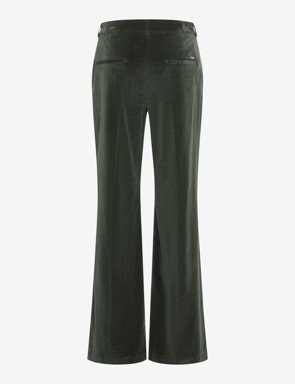 Maine Forest Green Velvet Wide Leg Trousers | Brax